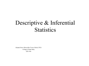 Descriptive &amp; Inferential Statistics Adopted from ;Merryellen Towey Schulz, Ph.D.