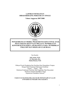 LAPORAN PENELITIAN HIBAH BERSAING PERGURUAN TINGGI Tahun Anggaran 2007/2008