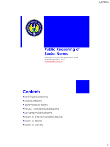 Contents Public Reasoning of Social Norms 4/9/2014