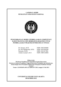 LAPORAN AKHIR PENELITIAN STRATEGIS NASIONAL COMPETENCE PEMBELAJARAN PRAKTIK DI PERGURUAN TINGGI