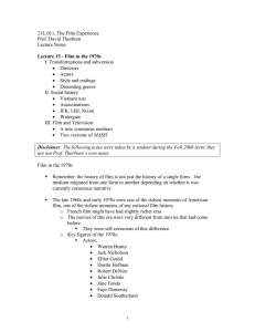 21L.011, The Film Experience Prof. David Thorburn Lecture Notes