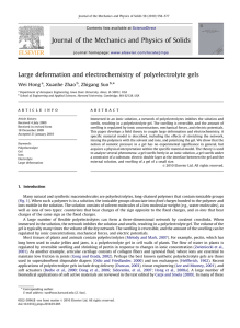 Large deformation and electrochemistry of polyelectrolyte gels Wei Hong , Xuanhe Zhao