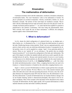 D R A F T Kinematics: The mathematics of deformation
