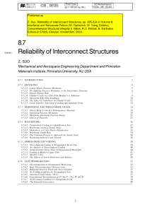 8.7 Reliability of Interconnect Structures