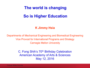 The world is changing So is Higher Education K Jimmy Hsia