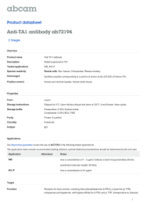 Anti-TA1 antibody ab72194 Product datasheet 2 Images Overview