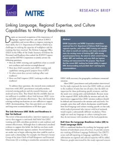 D Linking Language, Regional Expertise, and Culture Capabilities to Military Readiness