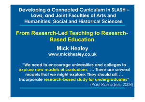 Developing a Connected Curriculum in SLASH –