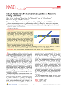 Lithium-Assisted Electrochemical Welding in Silicon Nanowire Battery Electrodes