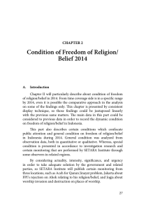 Condition of Freedom of Religion/ Belief 2014 CHAPTER 2
