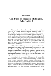 Condition on Freedom of Religion/ Belief in 2013 CHAPTER II