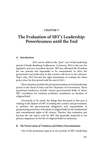 The Evaluation of SBY’s Leadership: Powerlessness until the End CHAPTER V