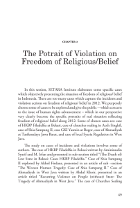 The Potrait of Violation on Freedom of Religious/Belief