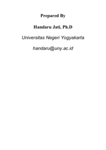 Prepared By Handaru Jati, Ph.D  Universitas Negeri Yogyakarta