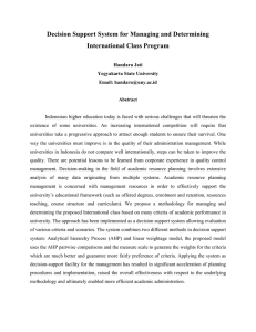 Decision Support System for Managing and Determining International Class Program