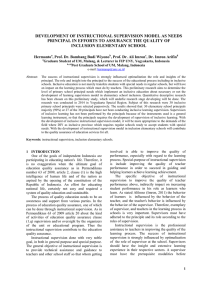 DEVELOPMENT OF INSTRUCTIONAL SUPERVISION MODEL AS NEEDS