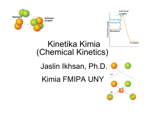 Kinetika Kimia (Chemical Kinetics) Jaslin Ikhsan, Ph.D. Kimia FMIPA UNY