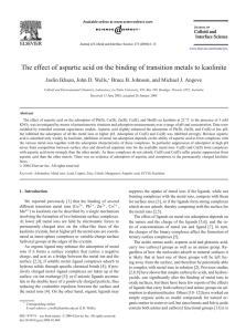 The effect of aspartic acid on the binding of transition... Jaslin Ikhsan, John D. Wells,