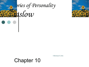 Maslow Theories of Personality Chapter 10 ©Bettman/Corbis