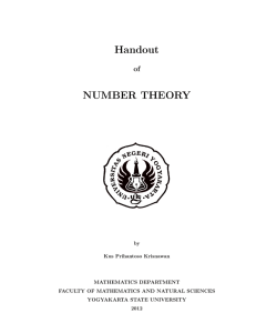 Handout NUMBER THEORY of