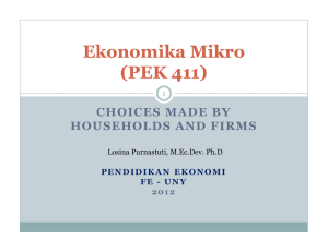 Ekonomika Ekonomika Mikro Mikro (PEK 411)