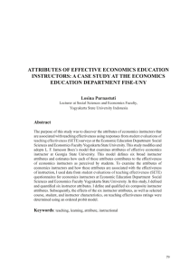 ATTRIBUTES OF EFFECTIVE ECONOMICS EDUCATION EDUCATION DEPARTMENT FISE-UNY