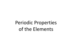 Periodic Properties of the Elements