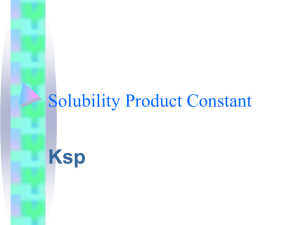 Ksp Solubility Product Constant