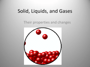 Solid, Liquids, and Gases Their properties and changes