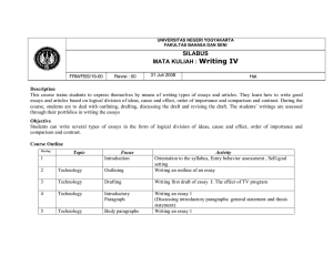 Writing IV SILABUS MATA KULIAH :