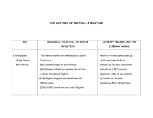 THE HISTORY OF BRITISH LITERATURE
