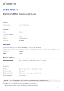 Human GPR83 peptide ab45612 Product datasheet Overview Product name