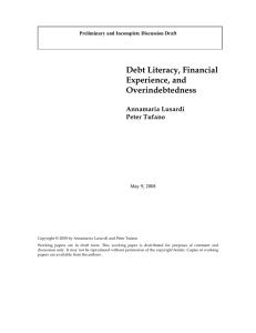 Debt Literacy, Financial Experience, and Overindebtedness