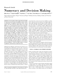 Numeracy and Decision Making Research Article