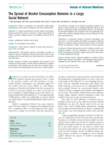 The Spread of Alcohol Consumption Behavior in a Large Social Network