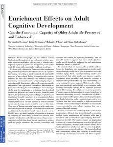 Enrichment Effects on Adult Cognitive Development and Enhanced?