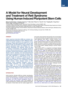 A Model for Neural Development and Treatment of Rett Syndrome