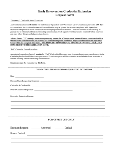 Early Intervention Credential Extension Request Form