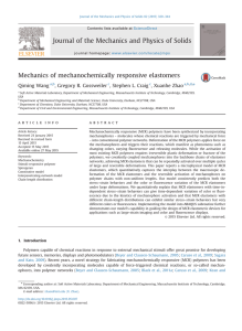 Mechanics of mechanochemically responsive elastomers Qiming Wang ,