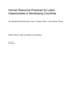 Human Resource Practices for Labor Inspectorates in Developing Countries
