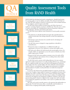 QA Quality Assessment Tools from RAND Health TO O L S