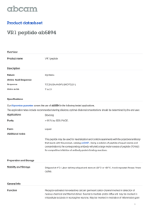 VR1 peptide ab5894 Product datasheet Overview Product name