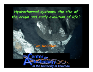 Hydrothermal systems: the site of Tom McCollom