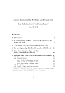 Macro-Econometric System Modelling @75 Contents Tony Hall , Jan Jacobs