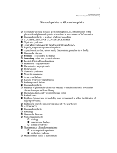 Glomerulopathies vs. Glomerulonephritis
