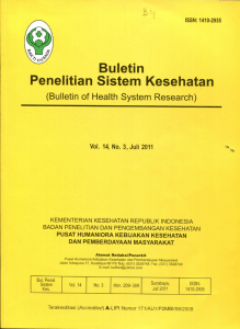 Buletin Penelitian Sistem Kesehatan (Bulletin of Health System Research) Vol.