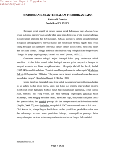 PENDIDIKAN KARAKTER DALAM PENDIDIKAN SAINS Universitas Negeri Yogyakarta