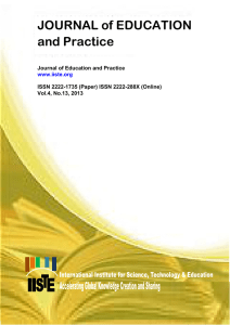 JOURNAL of EDUCATION and Practice Journal of Education and Practice