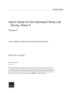 User's Guide for the Indonesia Family Life Survey, Wave 5 Volume 2