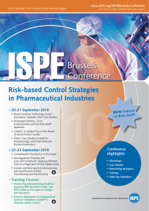 ISPE Brussels Conference Risk-based Control Strategies